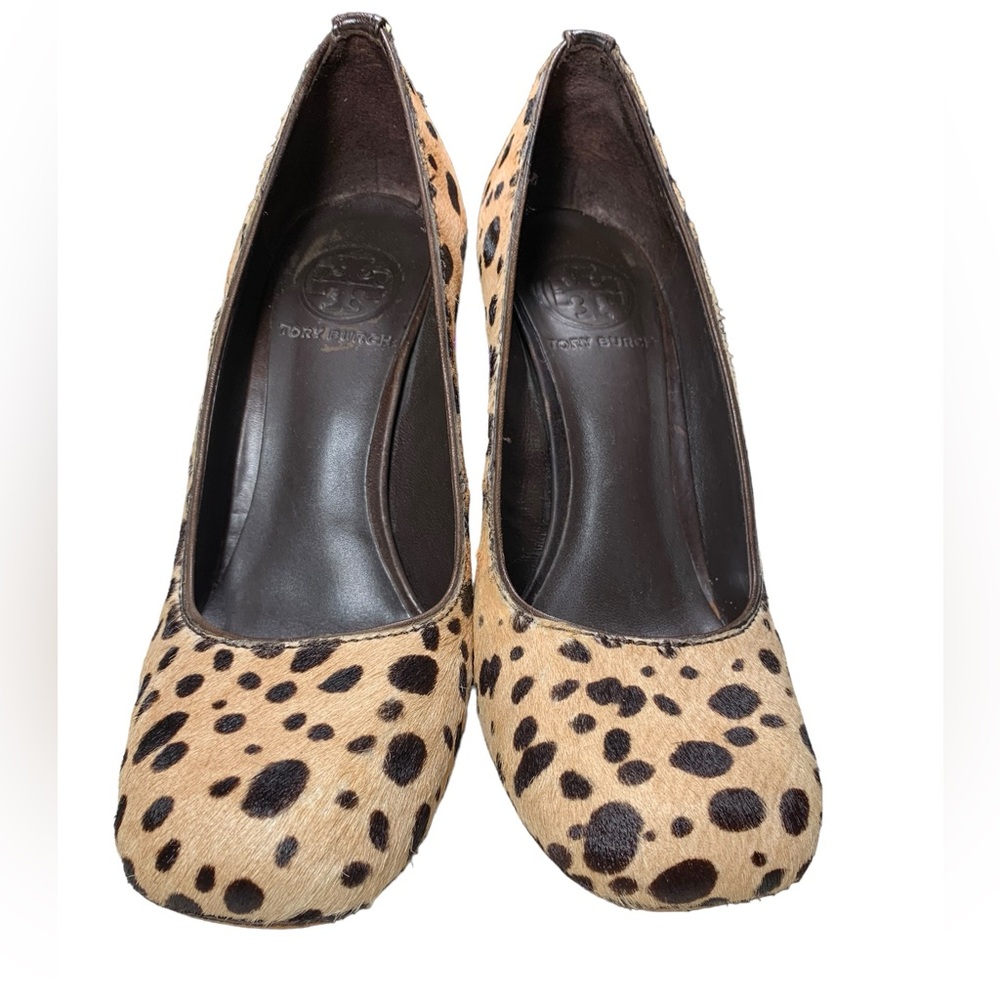 Tory Burch, Leopard calf Hair Square Toe hills